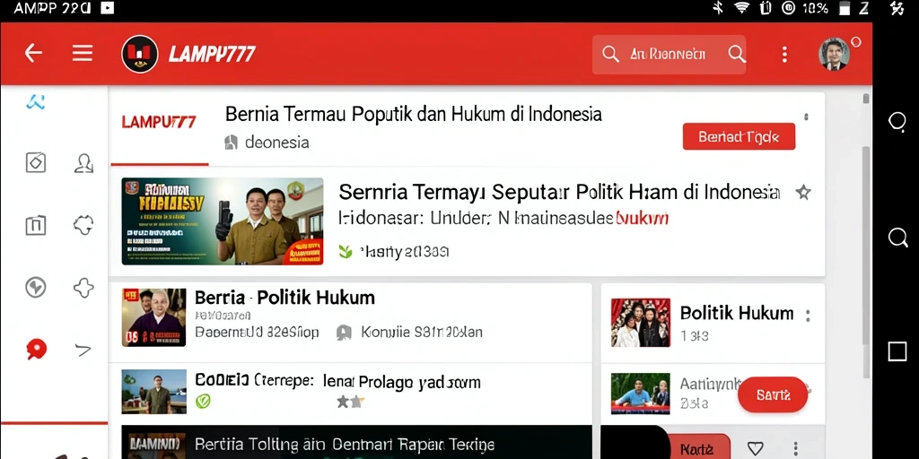 Tampilan antarmuka LAMPU777 dengan berita politik hukum terkini.