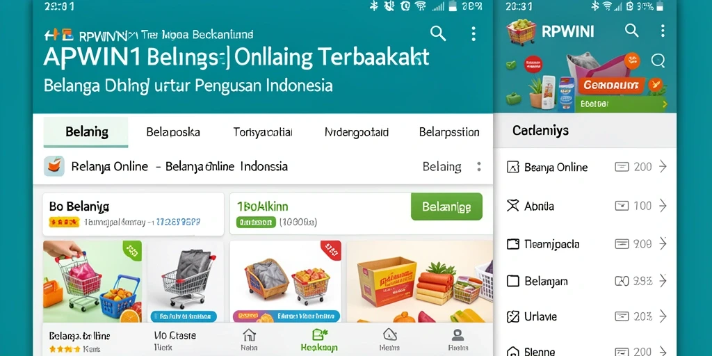 Tampilan antarmuka pengguna aplikasi RPWIN1 untuk belanja online.