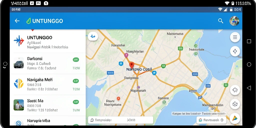 Antarmuka UNTUNGGO yang intuitif dan mudah digunakan untuk navigasi mobil.
